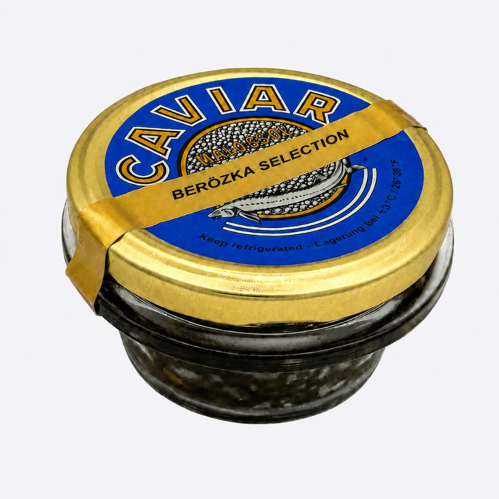 Osietra-Kaviar Malossol 30 g Glas vakuum – BERÖZKA Berlin